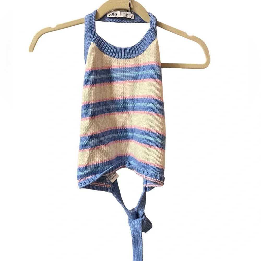 Zara Striped Knit Halter Sweater Top